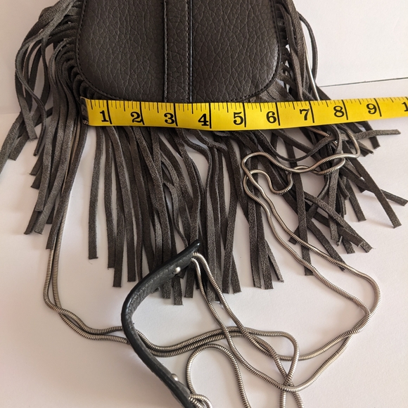 Fringe Mini Bag - Grey -Crossbody. - Picture 10 of 11